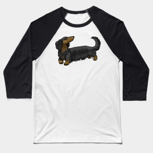 Dog - Long Haired Dachshund - Black and Tan Baseball T-Shirt